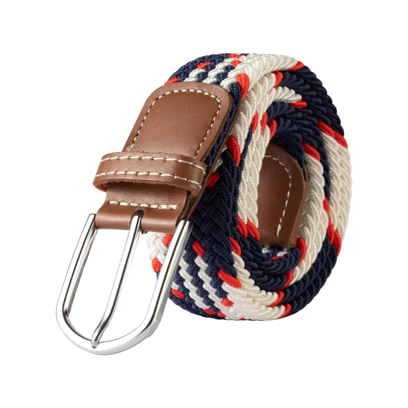 107/120/130CM Fashion Female Elastic Casual Stretch Woven Belt Unisex Canvas Elastic Belts for Women Jeans Pin Buckle Men Belt Quick Pick Grocers
