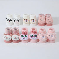 Cute Cartoon Doll Newborn Socks Spring New Baby Soft Solid Prewalker Knitted Sock For Girls Boys Infant Knitting Floor Socks Quick Pick Grocers