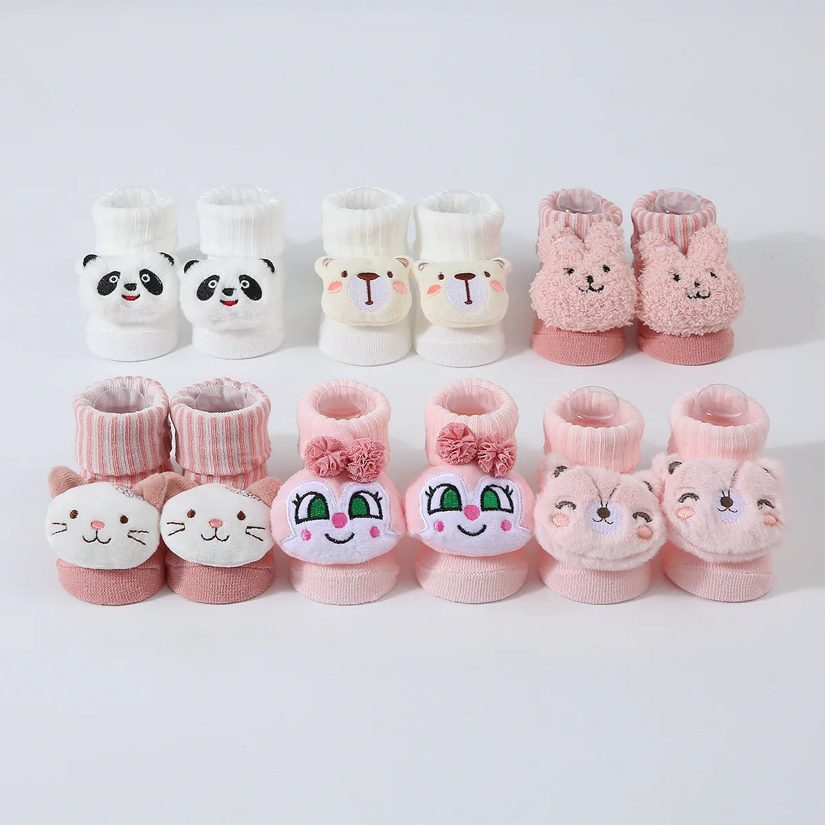 Cute Cartoon Doll Newborn Socks Spring New Baby Soft Solid Prewalker Knitted Sock For Girls Boys Infant Knitting Floor Socks Quick Pick Grocers
