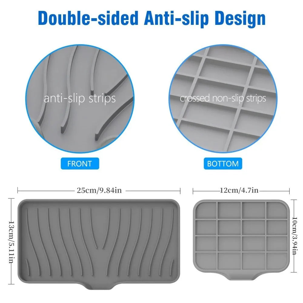 1-Pack Silicone Drain Soap Box Kitchen Bathroom Anti-slip Sink Tray Creative Washing Table Soap Tray Free Punch Drain Rack Econic Blanks