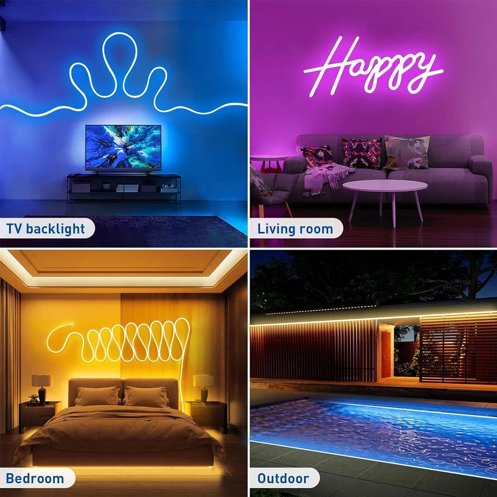 5V RGB+IC Neon Strip Light 1M 2M 3M 5M 10M USB Waterproof Flexible LED Strip Lights With Bluetooth Remote Control For Home Decor Quick Pick Grocers