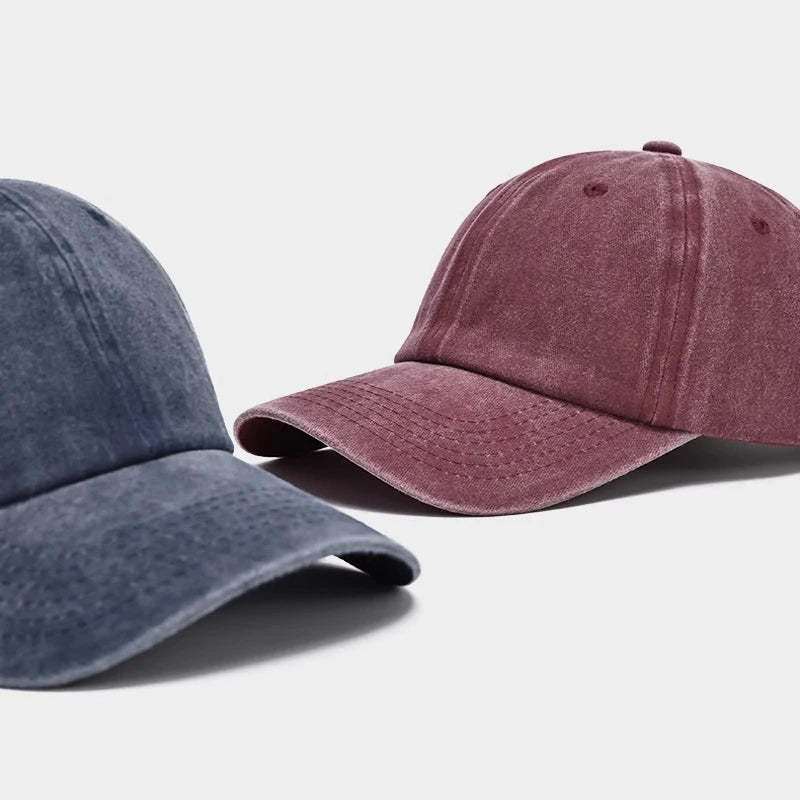 Sunscreen Water Washed MEN'S Baseball Cap with a Small Face, Retro Distressed and Versatile Trendy Duck Tongue Hat, MEN'S Big He Quick Pick Grocers