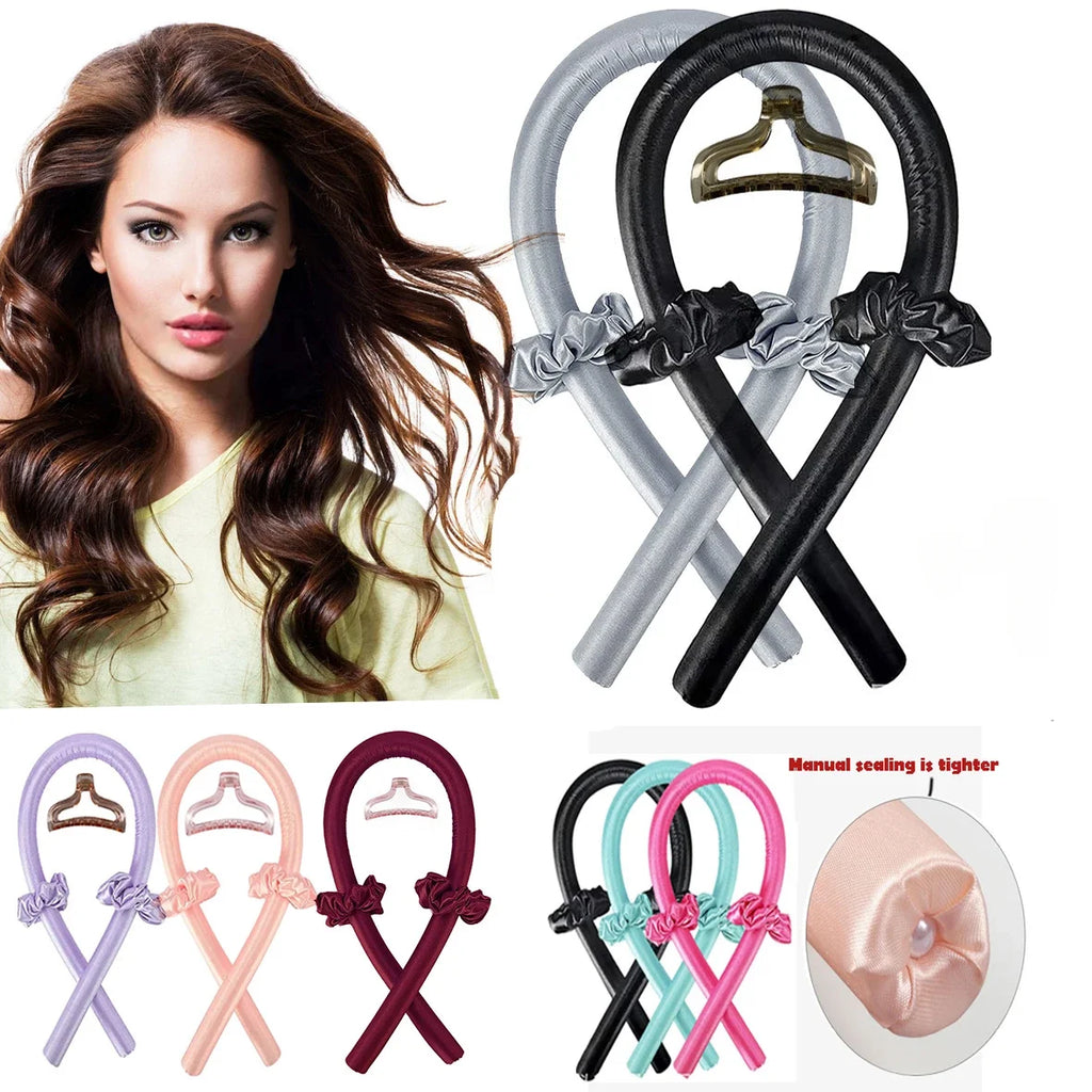 Heatless Curling Rod Headband No Heat Silk Curls Ribbon Hair Rollers Sleeping Soft Headband Lazy Hair Curlers Hair Styling Tools Quick Pick Grocers