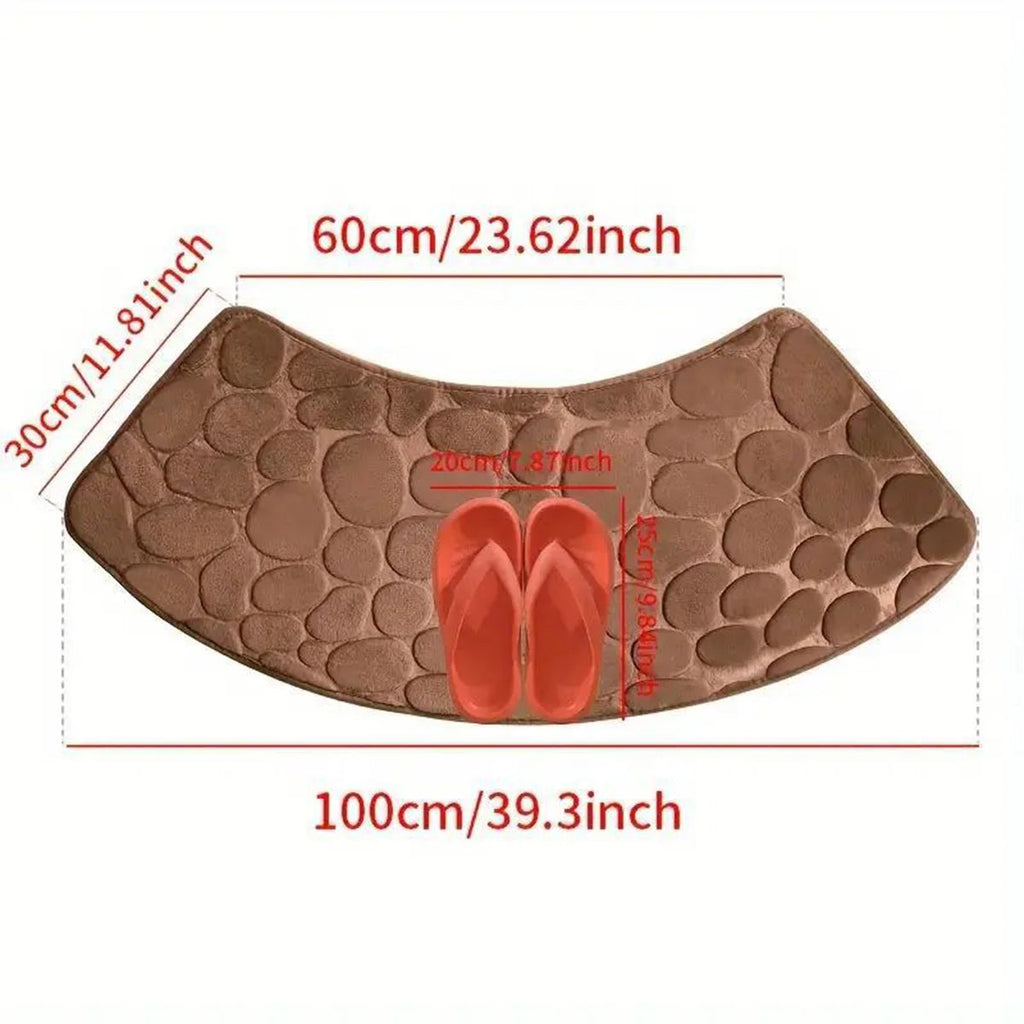 Curved bathroom mat thickened shower room absorbent door mat toilet bathroom non-slip mat dirt-resistant entrance mat Quick Pick Grocers