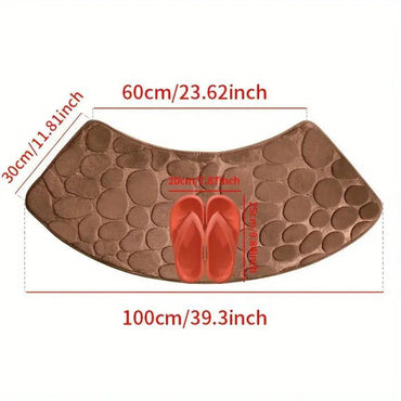 Curved bathroom mat thickened shower room absorbent door mat toilet bathroom non-slip mat dirt-resistant entrance mat Quick Pick Grocers