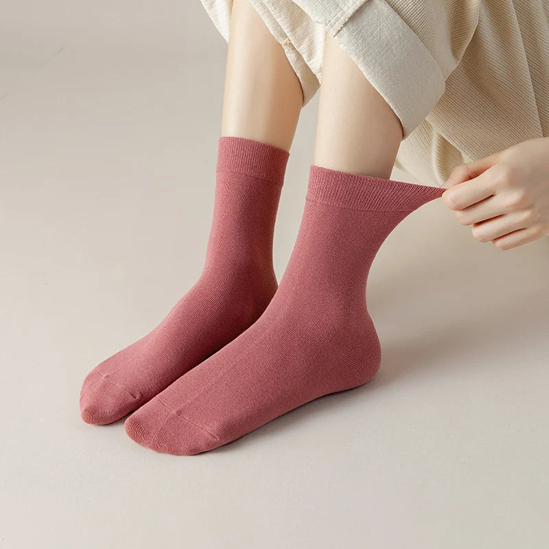 Socks women's Cotton Solid Color Autumn Spring  Soft Breathable Quick Pick Grocers
