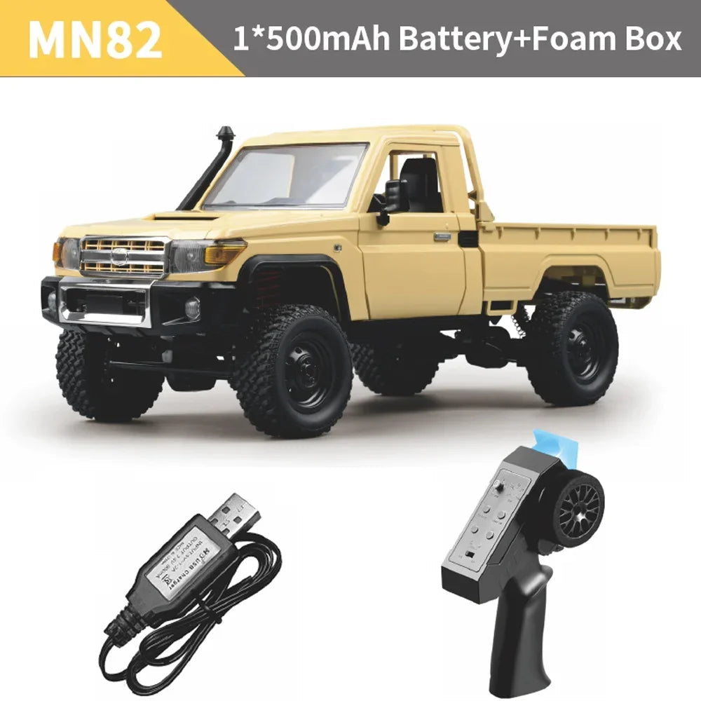 MN82 4WD Off-road Rc Car With LED Lights 1:12 Full-scale Simulation Professional 2.4G Remote Control Pickup Truck Model Kids Toy Quick Pick Grocers