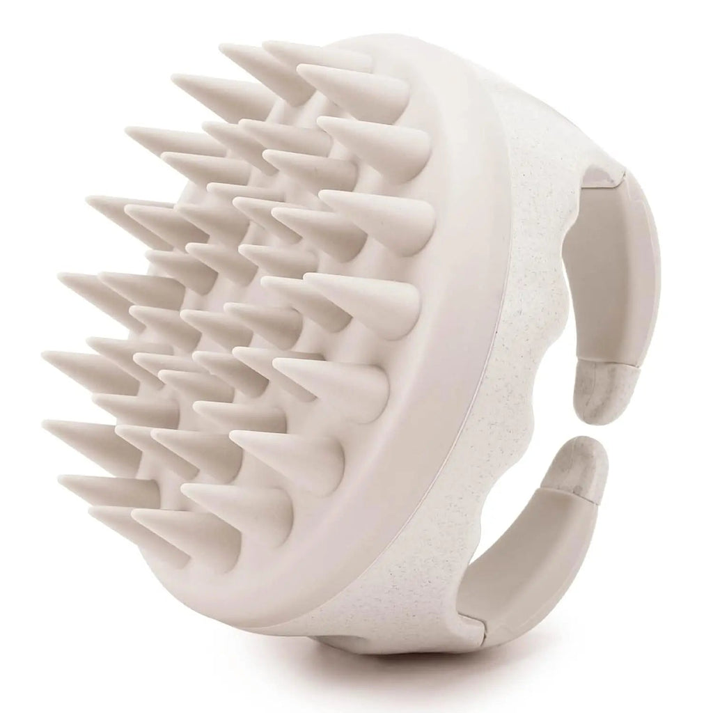 Hair Scalp Massager Shampoo Brush Hair Scrubber Washing Brush Silicone Scalp Exfoliator for Dandruff Removal- Beige Quick Pick Grocers