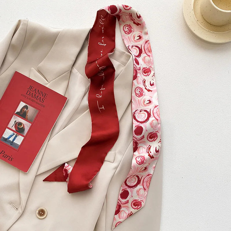 Cashew flower silk scarf, double-sided printed headband, ins decoration, versatile triangle scarf accessories Quick Pick Grocers