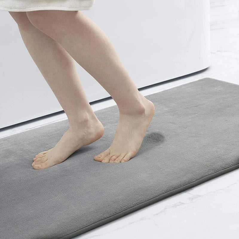 Homaxy Super Absorbent Bath Mat Memory Foam Carpet Non-Slip Toilet Bathroom Rug Soft Living Room Bedroom Shower Decor Foot Rug Quick Pick Grocers