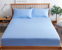 Cotton Fitted Sheet with Elastic Bands Non Slip Adjustable Mattress Covers for Single Double King Queen Bed,140/160/200cm Quick Pick Grocers