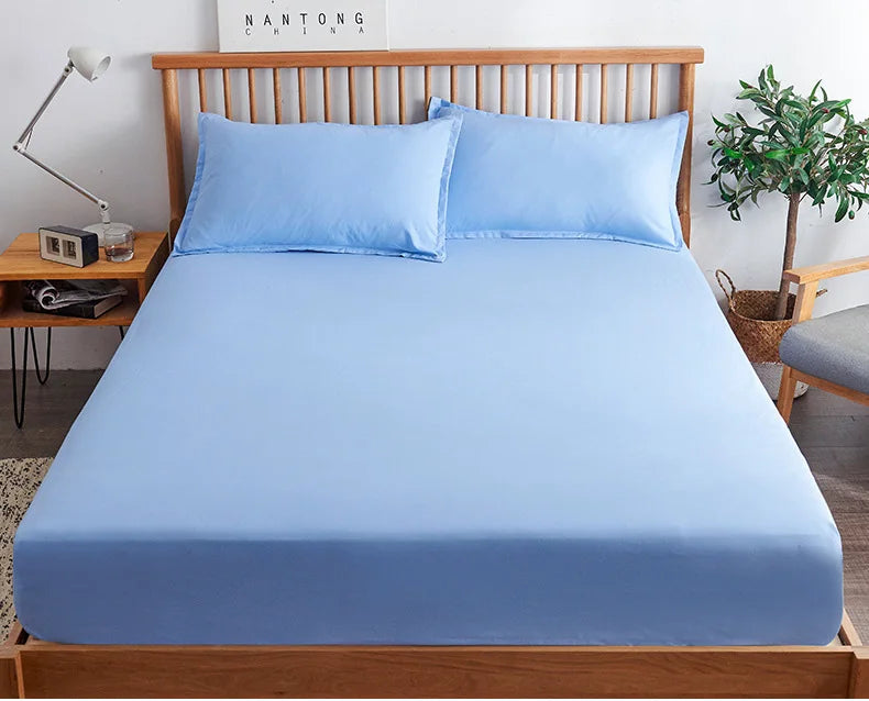Cotton Fitted Sheet with Elastic Bands Non Slip Adjustable Mattress Covers for Single Double King Queen Bed,140/160/200cm Quick Pick Grocers