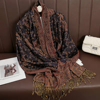 Luxury Brand Autumn Cashmere Pashmina Shawl Lady Wrap Warm Winter Scarves Design Print Female Foulard Cotton Stoles Scarf 2023 Quick Pick Grocers