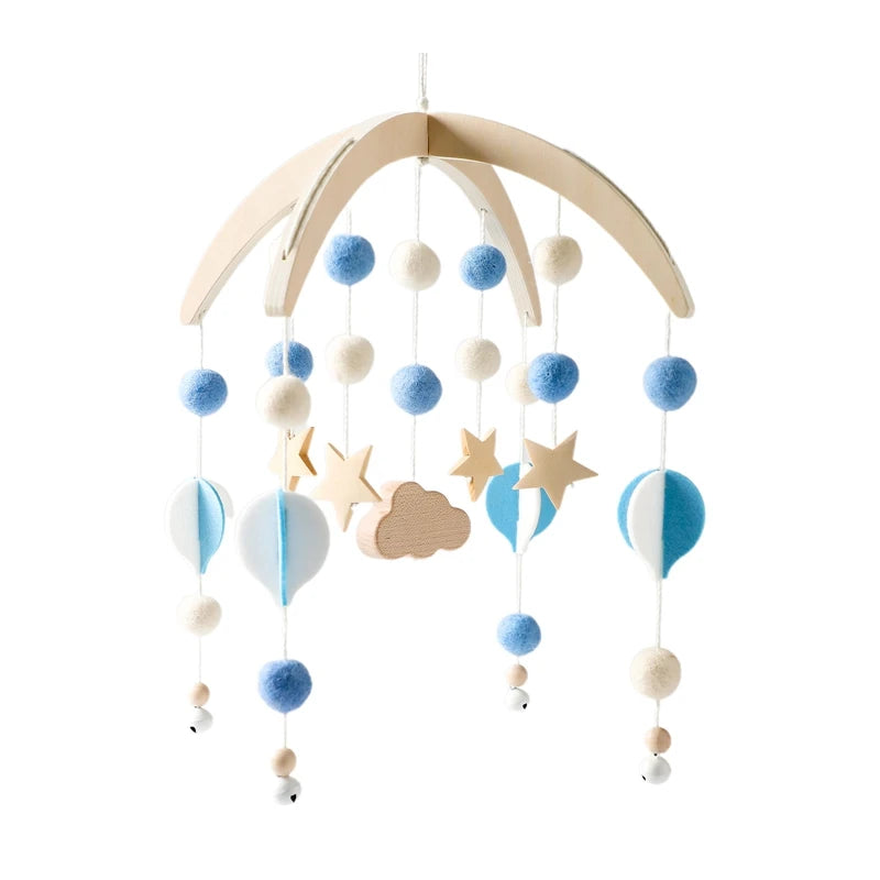 Baby Wooden Bed Bell Cartoon Rabbit Mobile Hanging Rattles Toy Hanger Crib Mobile Bed Bell Wood Toy Holder Arm Bracket Kid Gifts Purest Peak