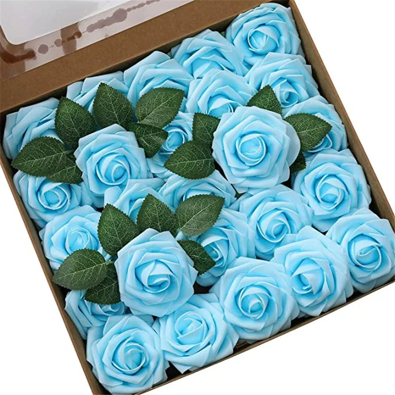 10~100pcs Rose Artificial Flowers Foam Fake Roses Wedding Bouquets Centerpieces Mothers Day Valentines Gifts Party Decoration Quick Pick Grocers