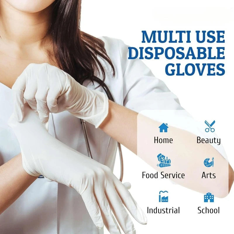 10-100PCS White Nitrile Disposable Gloves,Latex Free,Powder,Household Gloves for Cooking Food Safe Cleaning Work Glove Econic Blanks