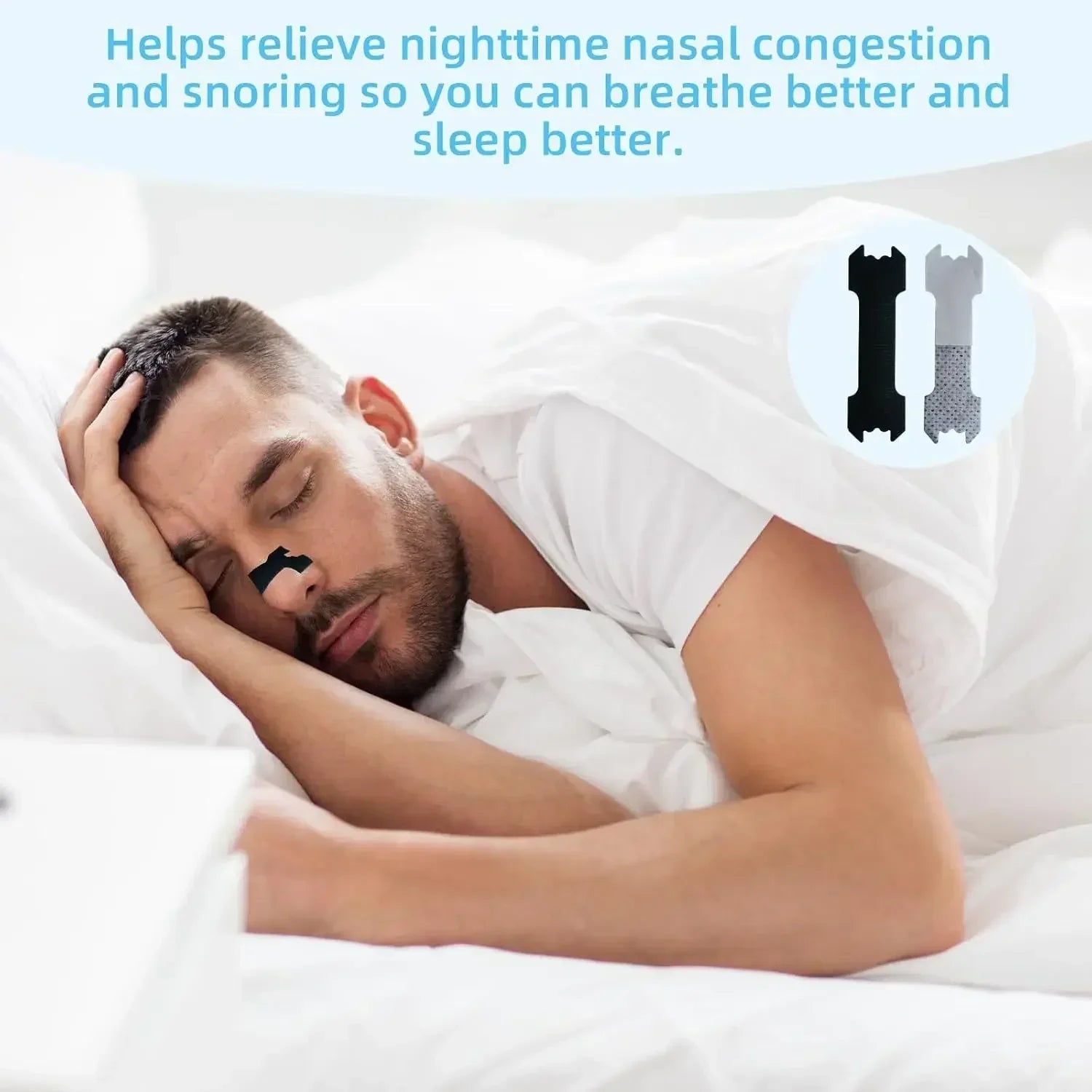 30/90/150PCS Enhanced Adhesion Sports Nasal Strips Breathable Comfortable Design Sleep Aid Non-Invasive Anti Snoring Nose Patch Quick Pick Grocers