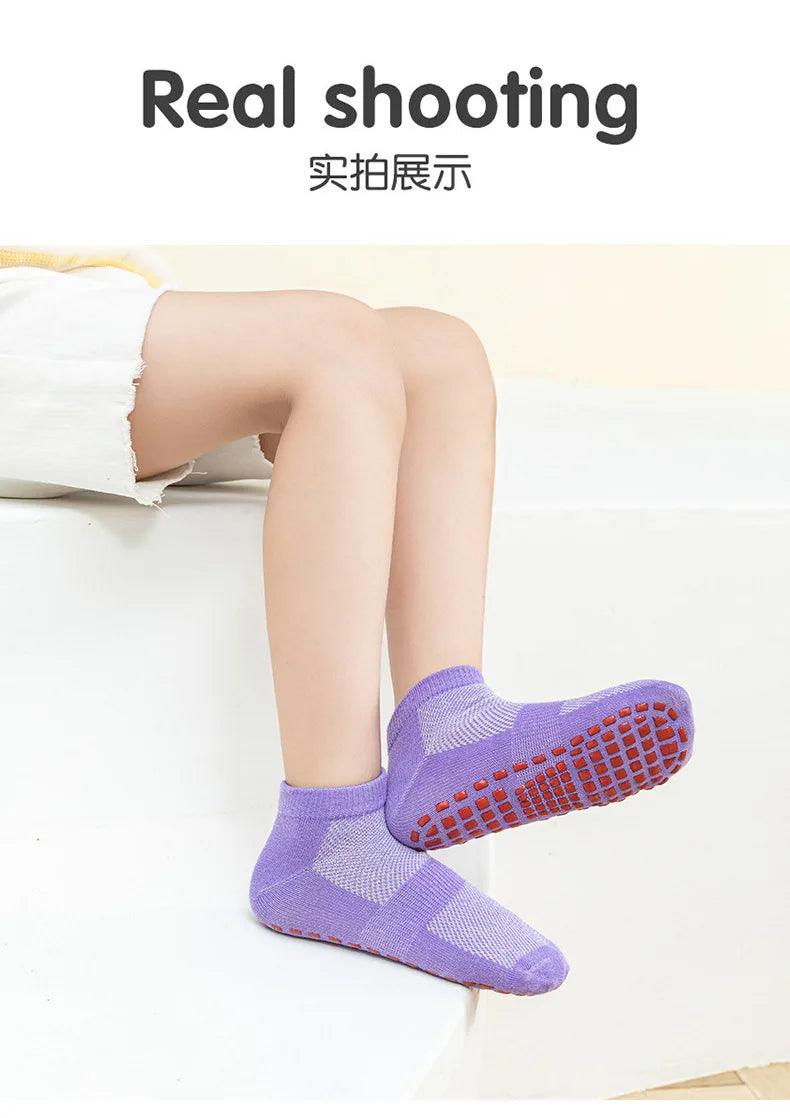 Fashion Solid Children Floor Socks Boys Kids Girls Baby Non Slip Silicone Toddler Socks Breathable Versatile Parent-child Socken Quick Pick Grocers