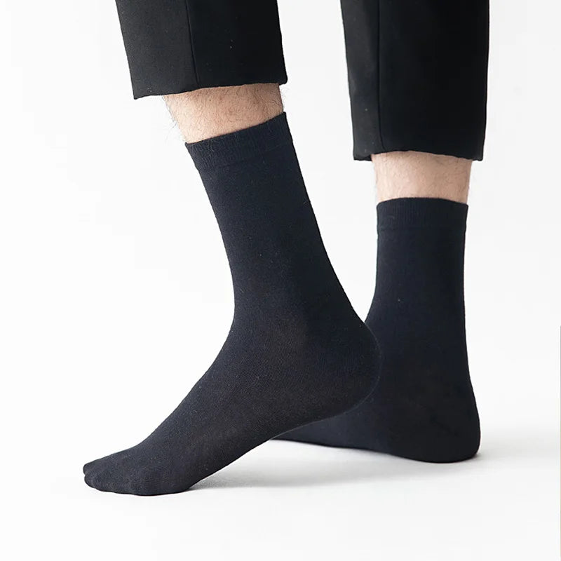 10Pairs/Lot Men Combed Cotton Socks Black Casual Business Breathable High Quality Man Sock New For Male Plus Size EU38-48 Quick Pick Grocers