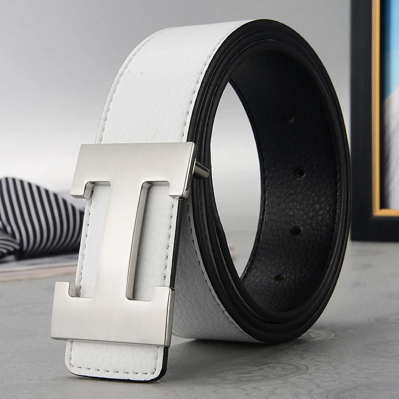 Width 3.8cm Famous Brand Belt Men Top Quality Genuine Luxury Leather Belts for Men Strap Metal Belt Fashion Women's Belt jeans Quick Pick Grocers