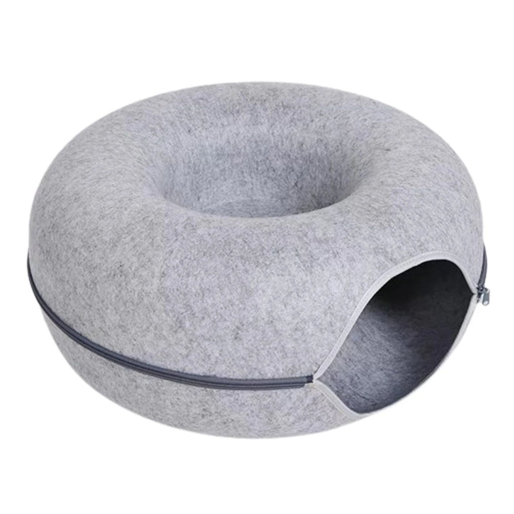 B-Tunnel Donut Cat Bed Interactive Tunnel Pet Felt Indoor Toys Cats House Kitten Training Toy Cat Kennel Cat Accessories Quick Pick Grocers