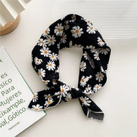 55cm Laies Headband Cotton Linen Square Scarf Women Korean College Girls Fashion Spring Autumn New Style Elegant Neck Scarves Quick Pick Grocers