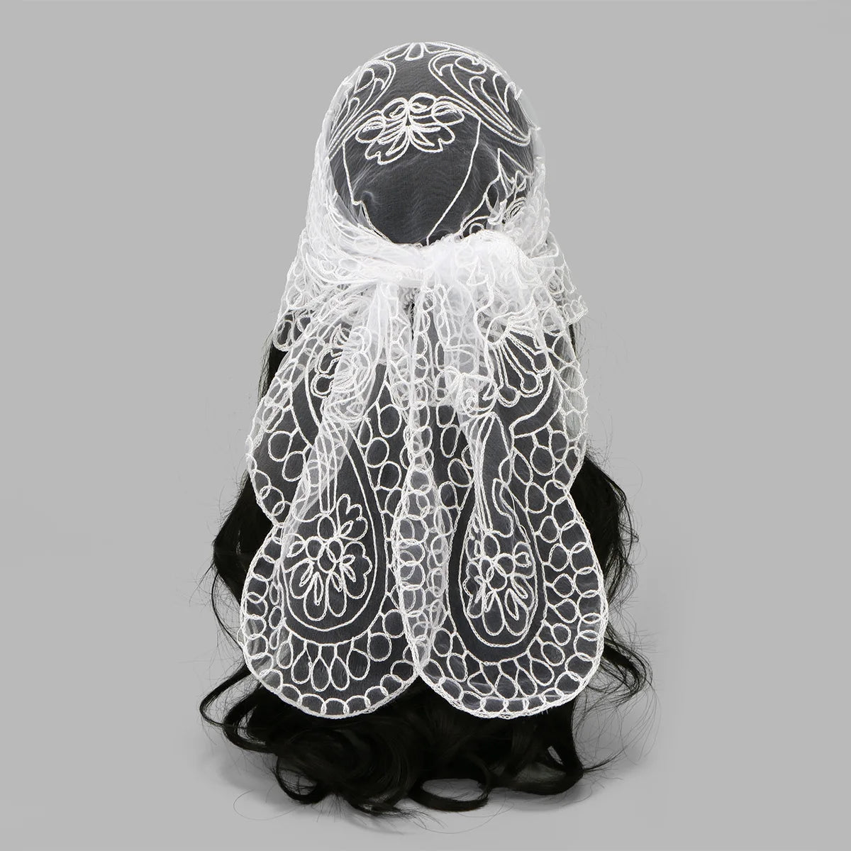 Elegant Lace Scarf Hollow Out Embroidery Foulard Bandana Solid Color Triangular Scarf Thin Vintage HandkerChiefs for Hair Woman Quick Pick Grocers
