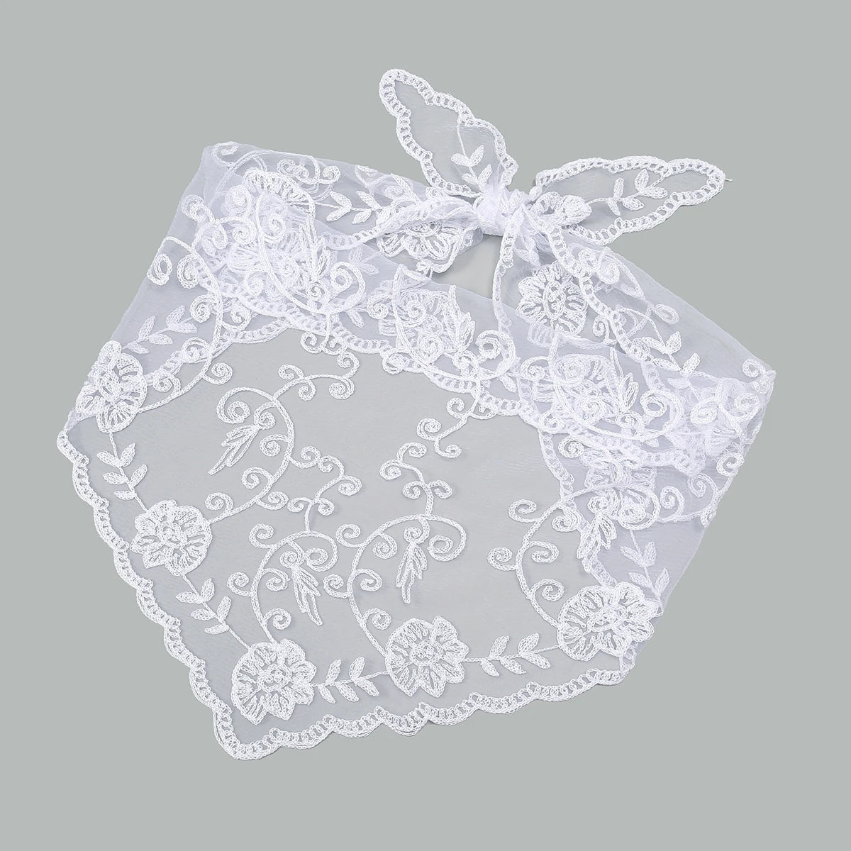Elegant Lace Scarf Hollow Out Embroidery Foulard Bandana Solid Color Triangular Scarf Thin Vintage HandkerChiefs for Hair Woman Quick Pick Grocers