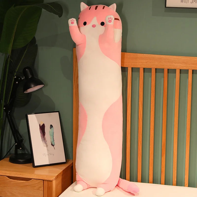 50/70/90/110/130cm Funny Joy Cute Soft Long Cat Plush Toys Pause Office Nap Pillow Bed Sleep Home Decor Doll for Kids Girl Gift Econic Blanks