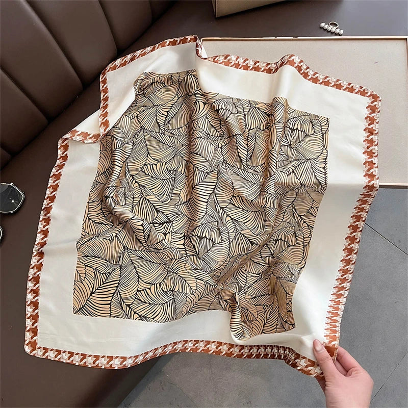 2025 Silk Shawl Print Headscarf Cat Hair Wrap Neckerchief Female Satin Square Scarf For Women Headband Foulard Hijab Bandana Quick Pick Grocers
