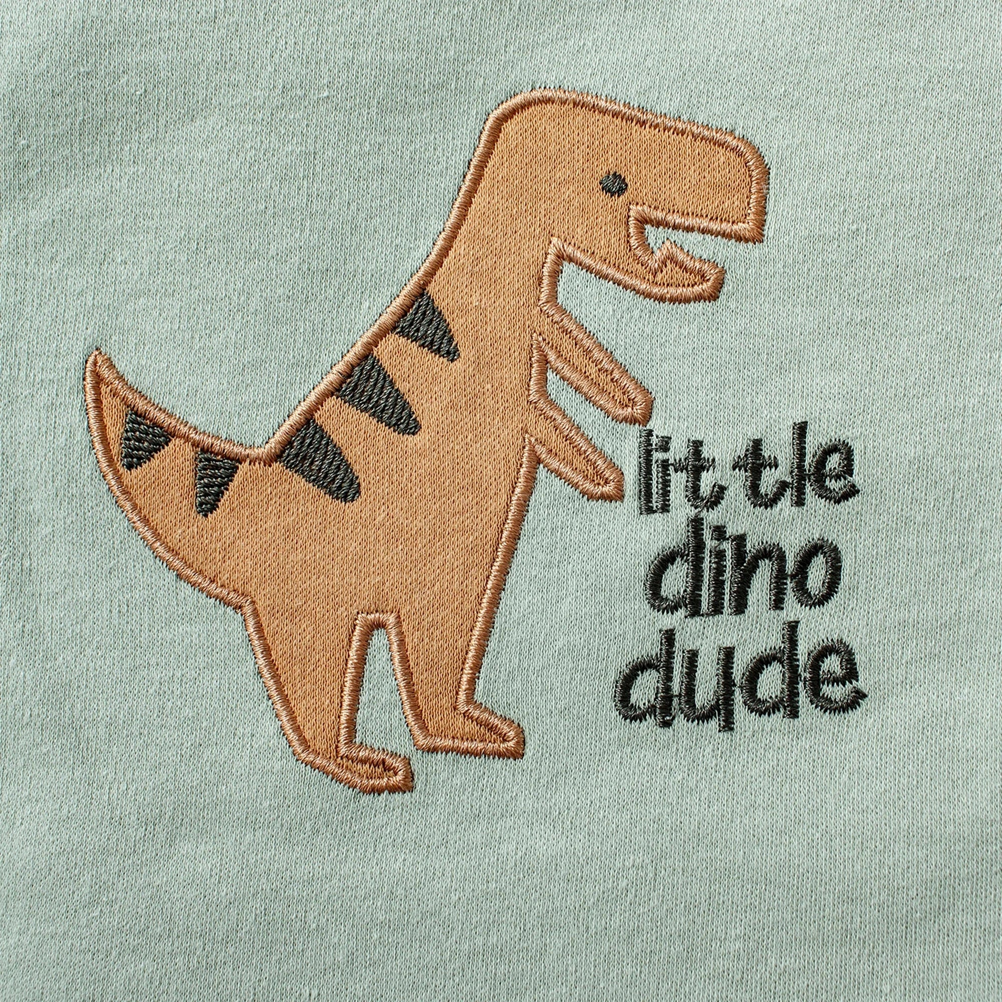 3PCS Summer Baby Bodysuit Three piece Set with Cartoon Dinosaur Pattern and Stripe Pattern Button Design for 0-9 Months Old Boys Econic Blanks
