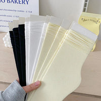 INS Women Girls Summer Thin Long Socks Ice Velvet Soft Breathable Pile of Socks Solid Black White Beige Harajuku High Tube Socks Quick Pick Grocers