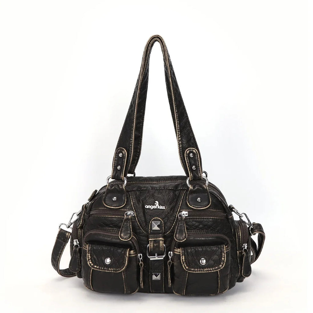 Vintage Women Handbags Satchel Top-handle Handbag PU Shoulder Bag Dumpling Pack Give Gifts Shoulder Bags Phone Money Pack Quick Pick Grocers
