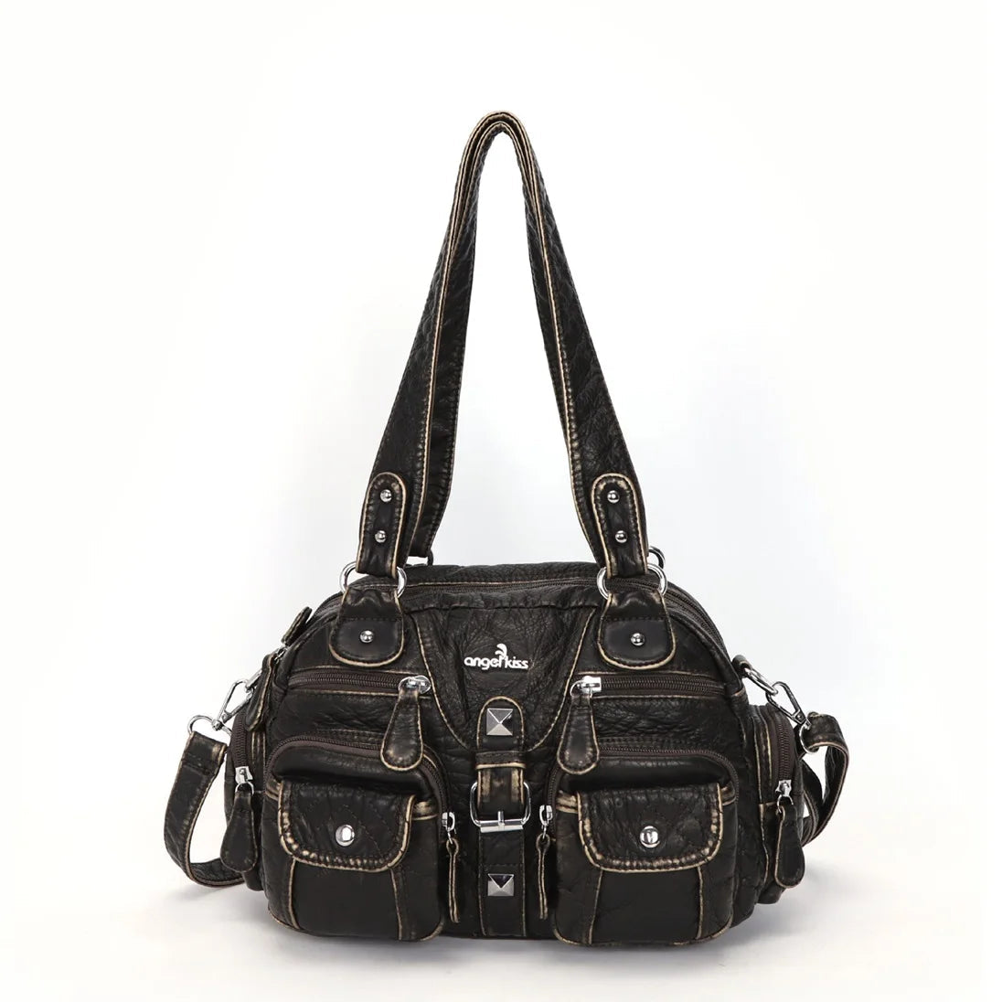 Vintage Women Handbags Satchel Top-handle Handbag PU Shoulder Bag Dumpling Pack Give Gifts Shoulder Bags Phone Money Pack Quick Pick Grocers