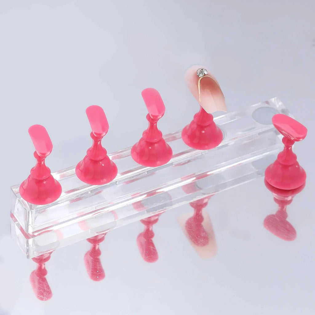 5/30pcs/Set Magnetic Nail Holder False Nail Tip Practice Stand Crystal Base Holder Nail Art Display For Art Salon DIY & Practice Econic Blanks