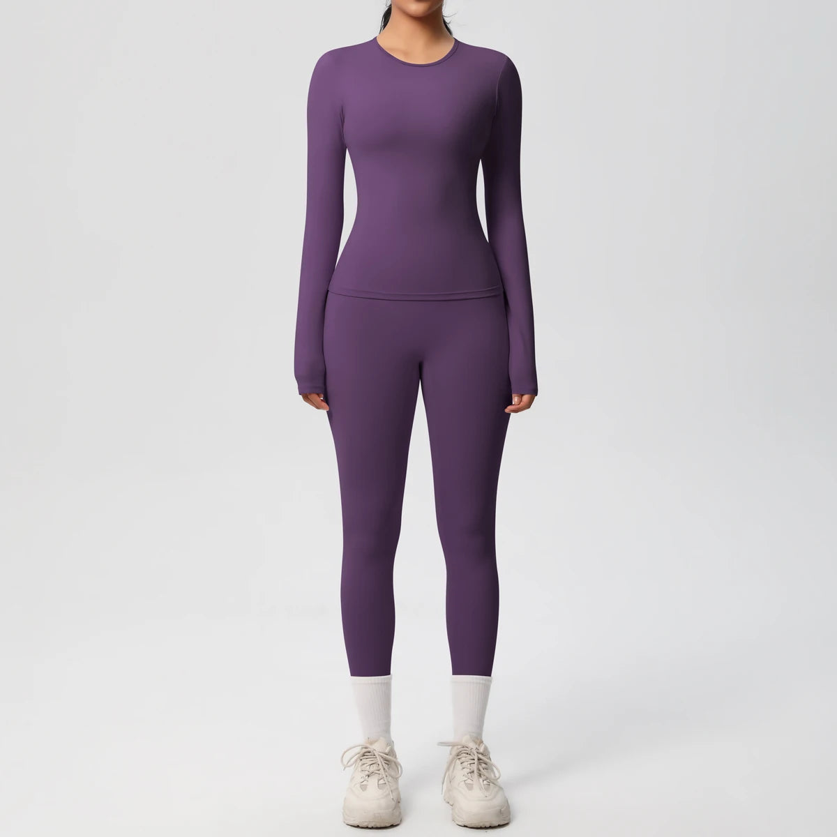 2 PCS Sportswear Yoga Set Gym Clothes Yoga Suits For Women Fitness Set Tracksuits Sports Long Sleeve Crop Top Gym Leggings Quick Pick Grocers