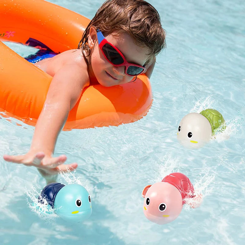 Baby Bath Toys Bathing Cute Swimming Turtle Whale Pool Beach Classic Chain Clockwork Water Toy For Kids Water Playing Toys Econic Blanks