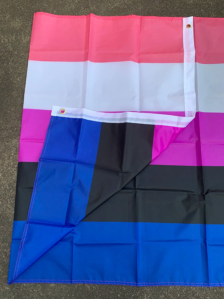 Z-ONE FLAG Rainbow Flag 90x150cm  LGBT genderqueer Genderfluid Gender fluid pride Flag polyester hanging banner for decoration Quick Pick Grocers