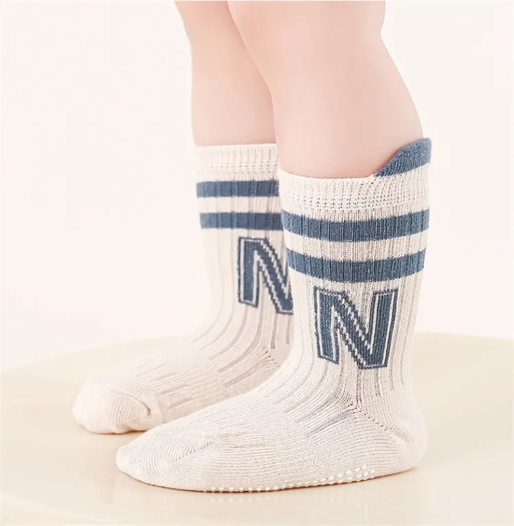 3Pairs/lot Children's Socks For Boys Girls Cotton Letter Kids Socks Casual Sport Girl Boy Toddler Baby Floor Short Sock Non-slip Quick Pick Grocers