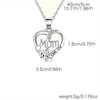 Elegant Style Heart shaped Pendant Necklace Hollow Design Mother's Day Gift Party Suitable for Best Friends Without Box Quick Pick Grocers