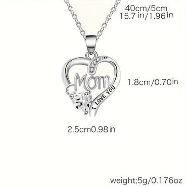 Elegant Style Heart shaped Pendant Necklace Hollow Design Mother's Day Gift Party Suitable for Best Friends Without Box Quick Pick Grocers