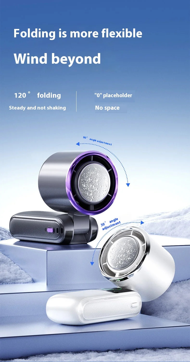 Portable Cooling Fan, 5-Speed Strong Wind Foldable Neck Hanging Fan, 9H Long Battery 4000mAh Mini Air Cooler for Travel & Outdoo Quick Pick Grocers