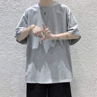 Oversized Summer Short Sleeve Men's T Shirt New Fashion Solid Loose O-Neck T Shirts Mens Cotton Hip Hop Streetwear Top Tees 5XL Quick Pick Grocers