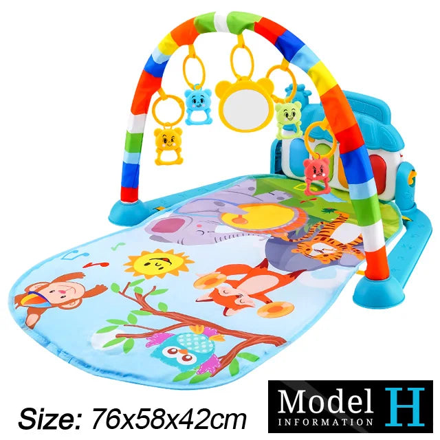 Baby Fitness Stand Music Play Gym Activity Toys Newborn Piano Crawling Blanket Pedal Game Pad Early Education 0-36 Months Gifts Purest Peak