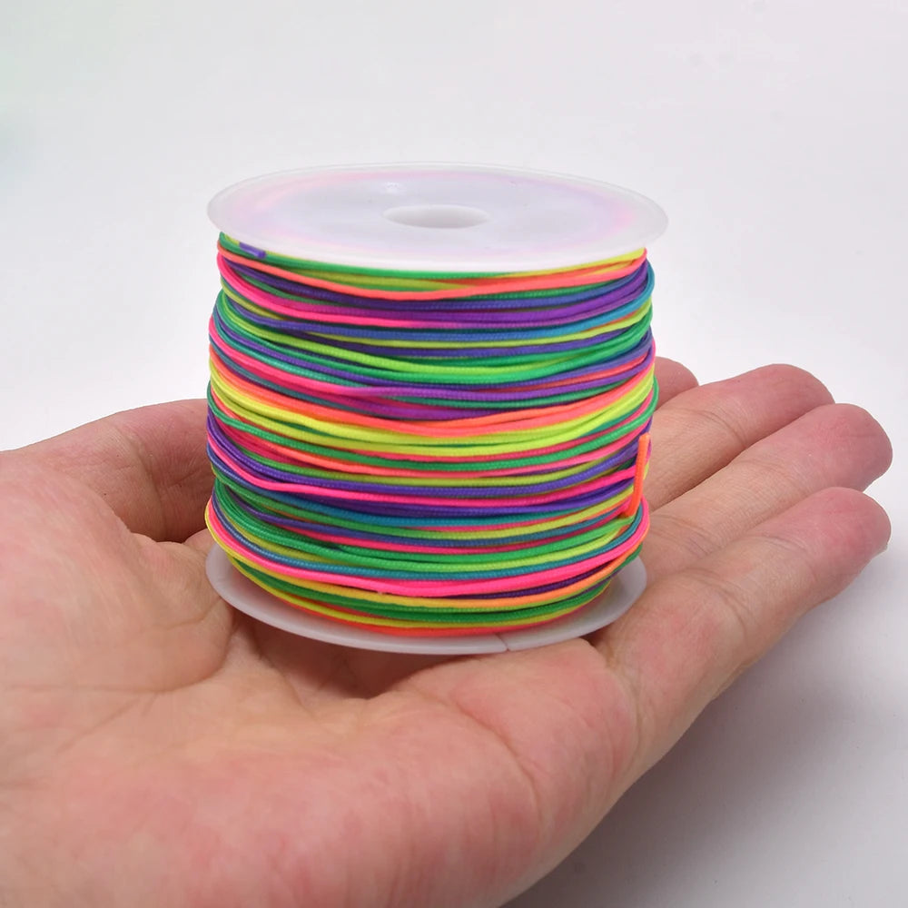 50Yds 0.8mm Crafts Nylon Cord For Jewelry Making Beading Braided Nylon Satin String for Bracelets Rattail Trim Chinese Knot Econic Blanks