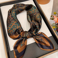 60Colors Luxury Scarf Women 70*70Cm Silk Feel Square Hair Wrapping Foulard Satin Shawl Big Size Head Bandana Hijab Handkerchief Quick Pick Grocers