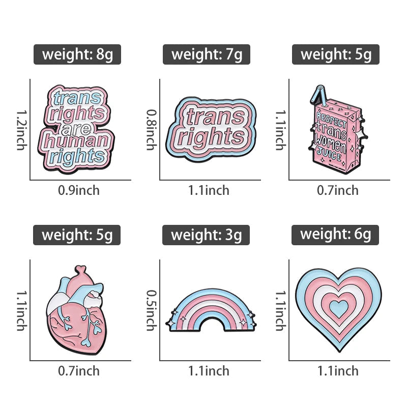 Trans Rights Are Human Right Enamel Pins Custom Trans Women Brooches Lapel Badges Lesbian Gay Jewelry Gift For Loves Friends Quick Pick Grocers