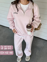 Spring Women's Tracksuit with Zipper Cotton Oversize Classic Pink  Two Piece Set Women Casual  Yellow Trouser Suits for Women Quick Pick Grocers