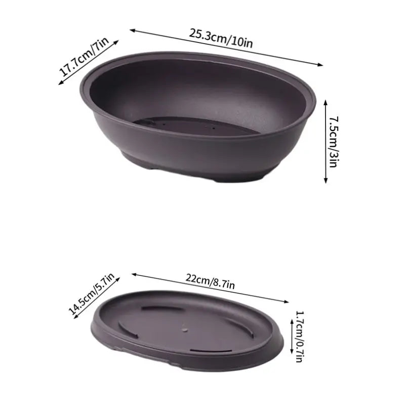 Rectangular Flowerpots Plastic Bonsai Plants Pot Square for Flower Balcony Garden Yard Landscape Bonsai Pot Trays Home Decor Quick Pick Grocers