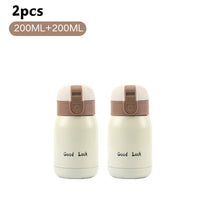 200/350ml Cute Mini Thermos Cup Stainless Steel Thermal Coffee Mug Portable Vacuum Flask Insulated Water Bottle with Button Lid Quick Pick Grocers